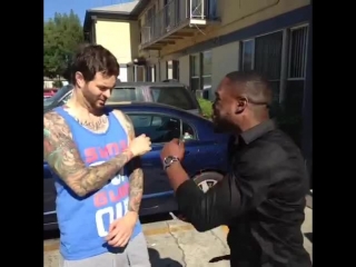 black dudes are always over the top with their handshakes (nigga vine)